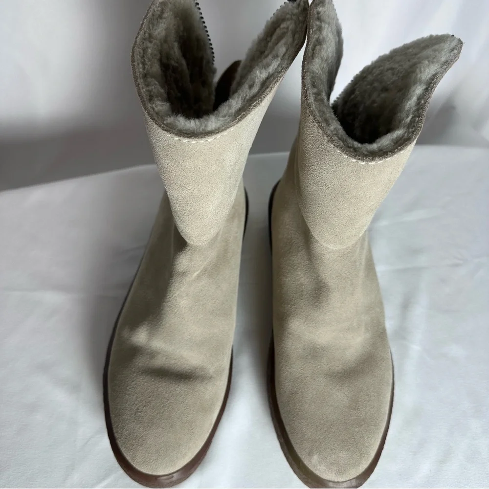 Cougar Button Waterproof Suede Shearling Lined Winter Boots Women’s Grey size 7